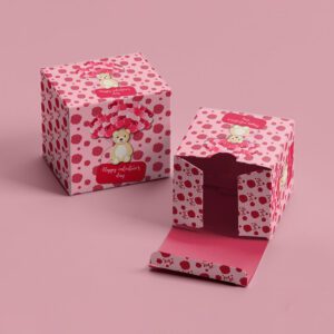 Valentine Cardboard Paper Gift Box with bear pattern