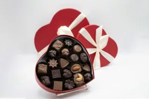 heart-shaped chocolate box