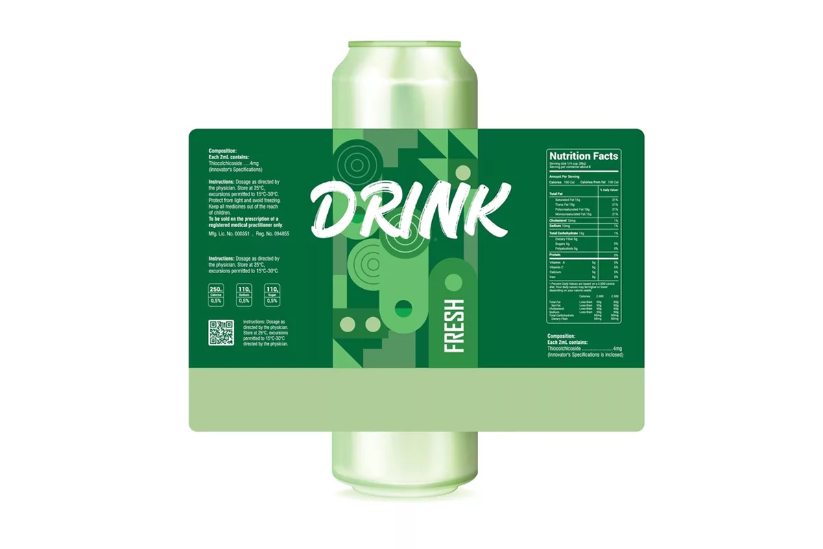Beer can with PVC sticker