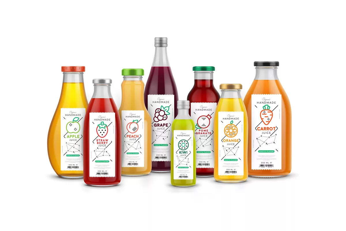 fruit juice bottle pvc stickrs