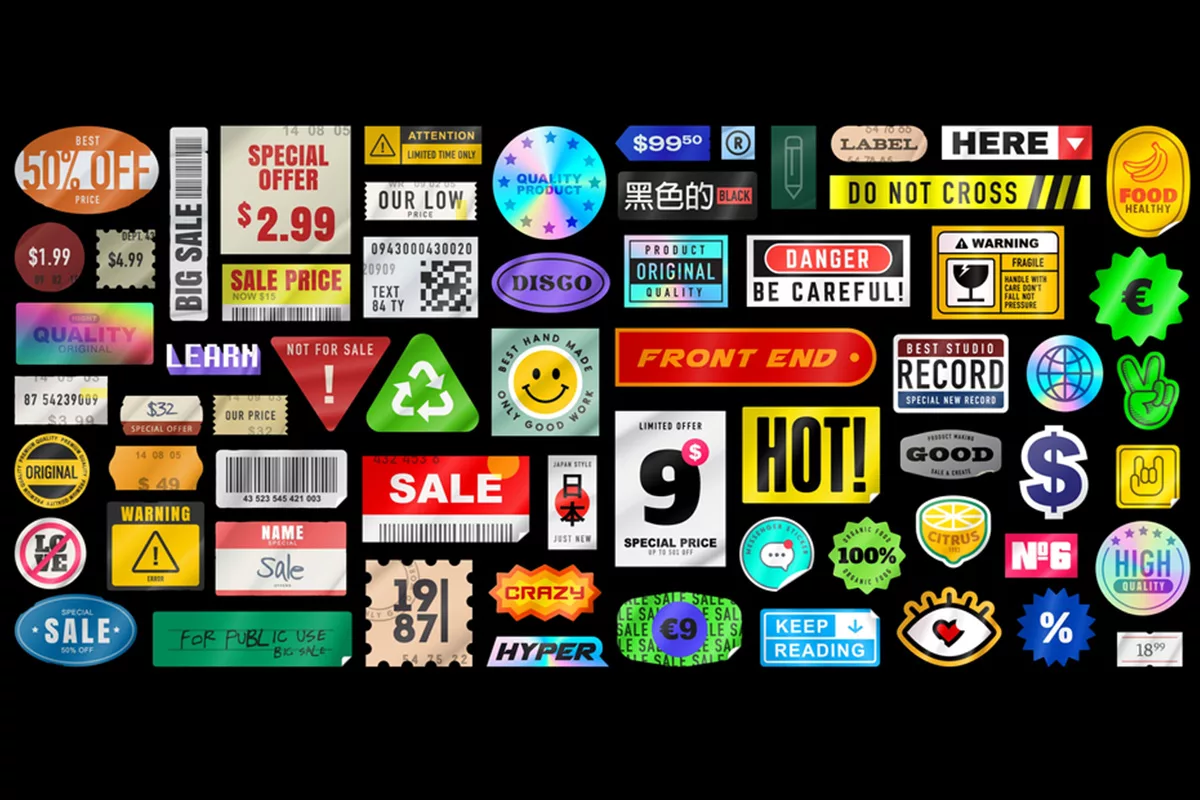 different industry pvc stickers